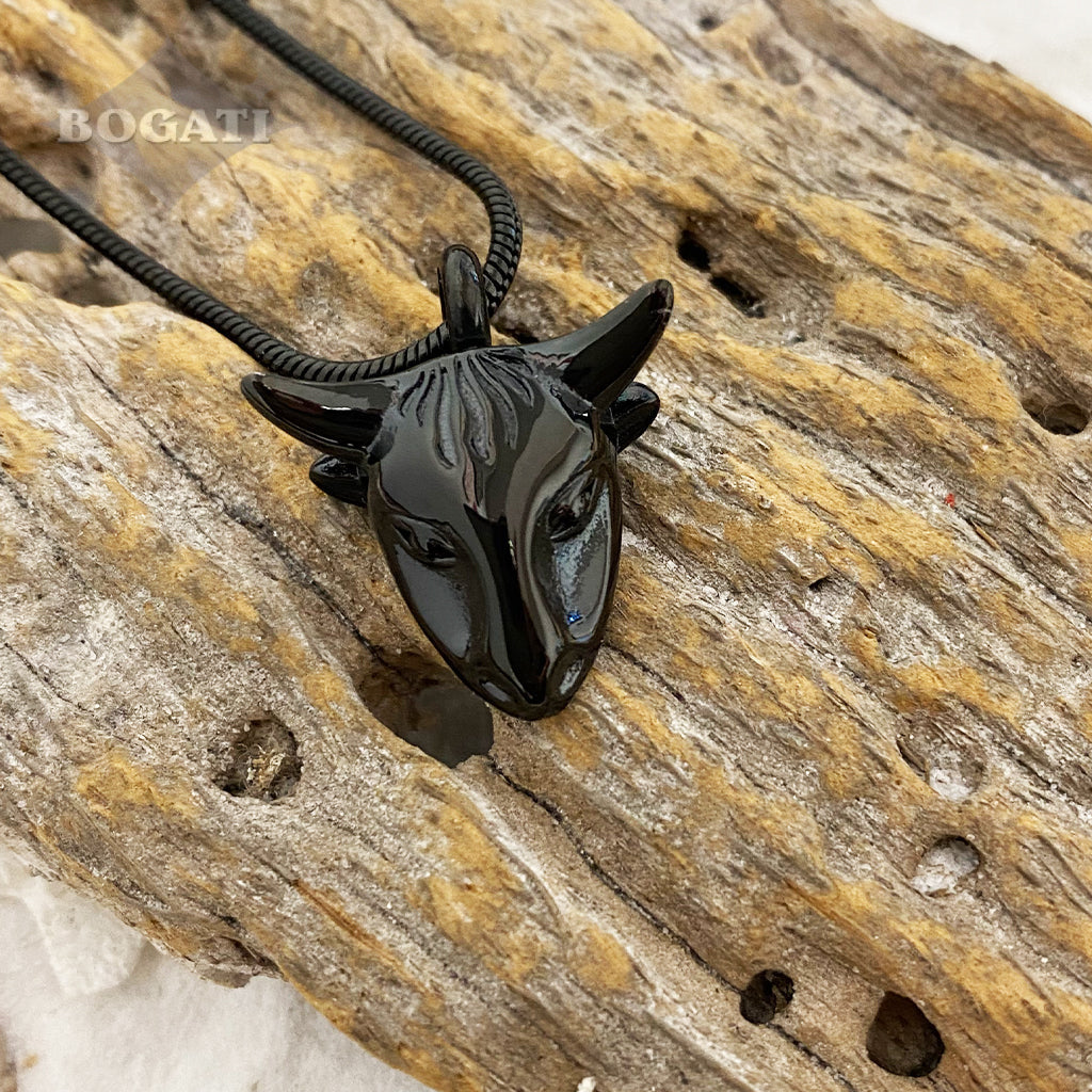 CLEARANCE - J-1511 Bull Silver-tone- Pendant with Chain