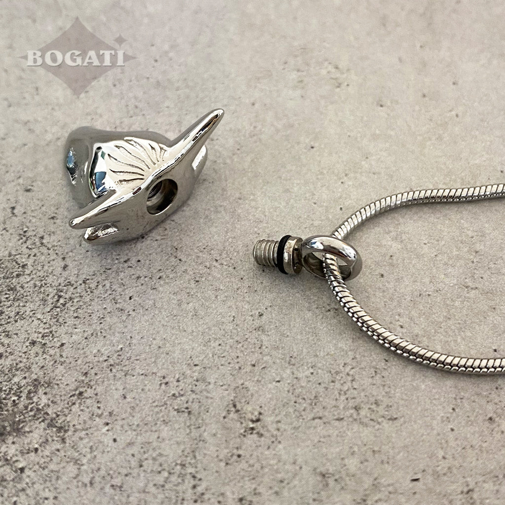 CLEARANCE - J-1511 Bull Silver-tone- Pendant with Chain