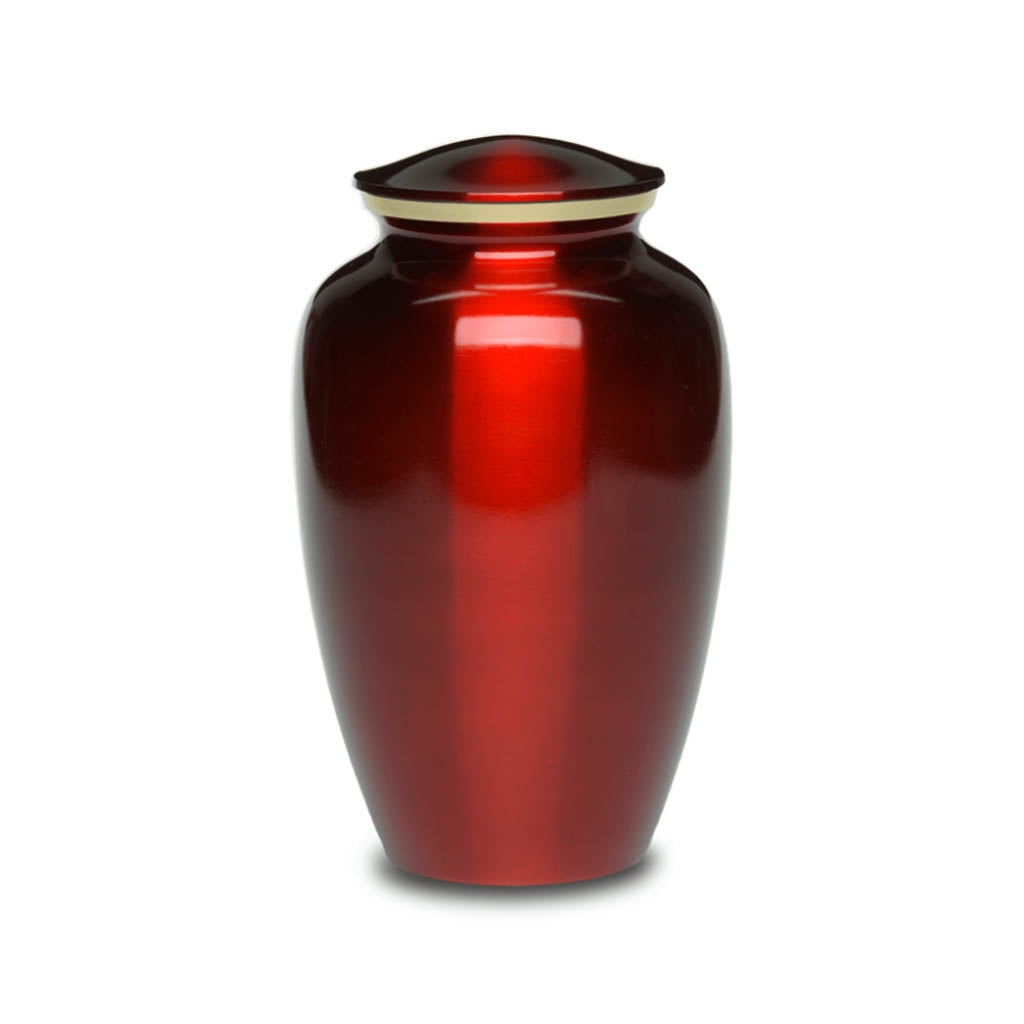 IMPERFECT SELECTION - ADULT Classic Brass urn -SD-1541-Shiny RED with Golden rim