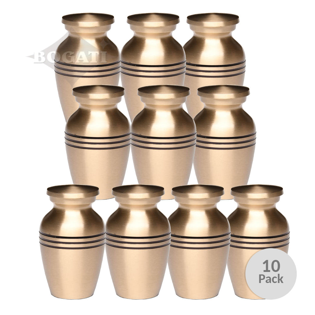KEEPSAKE Brass Urn - Brushed Finish - Three Rings - Pack of 10