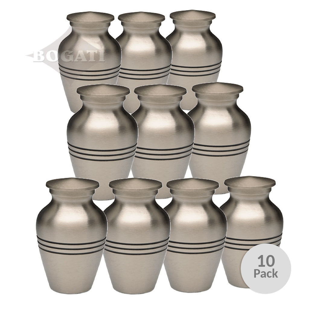 KEEPSAKE Brass Urn - Brushed Finish - Three Rings - Pack of 10