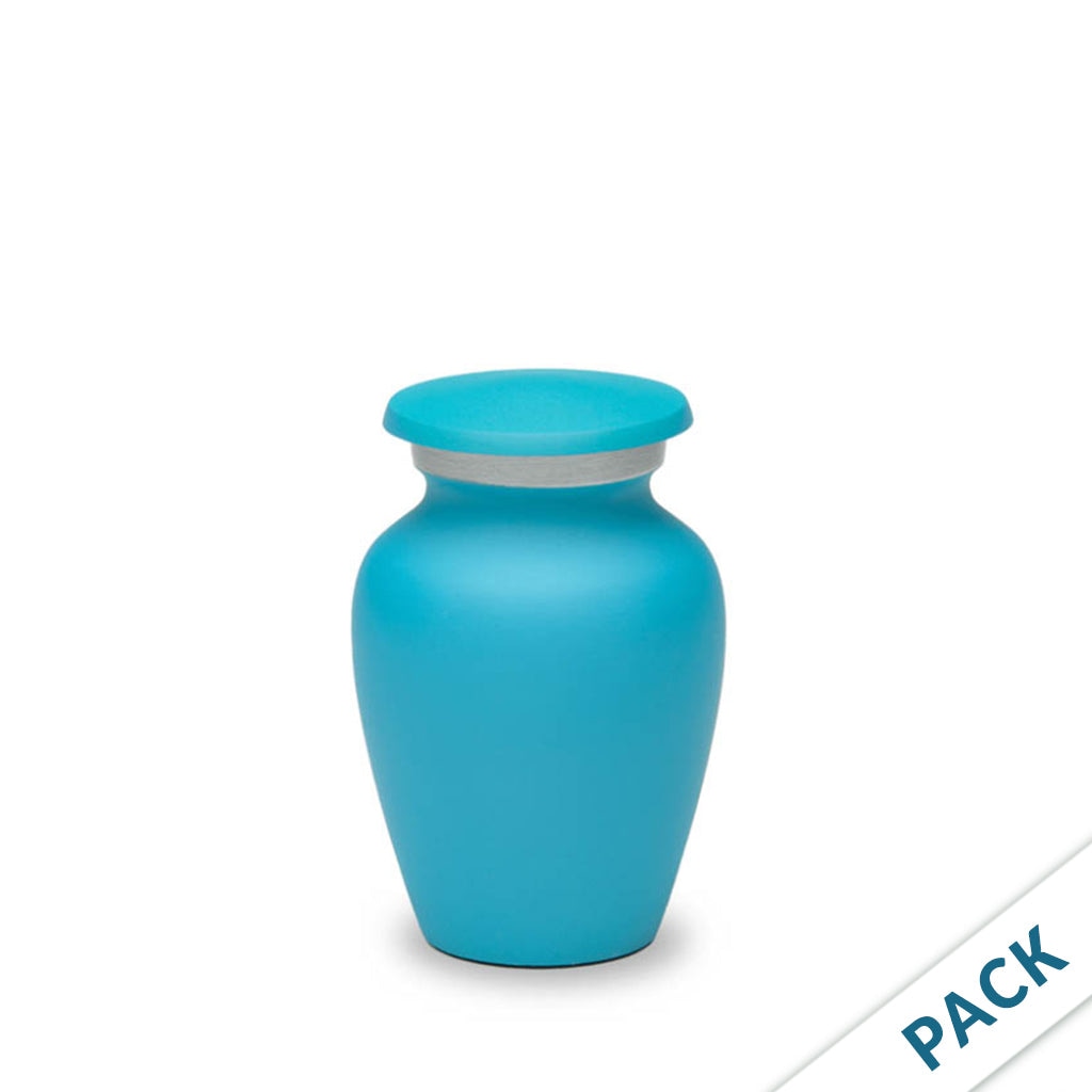 CLEARANCE - KEEPSAKE Classic alloy urn -1800 - Pack of 10 Turquoise