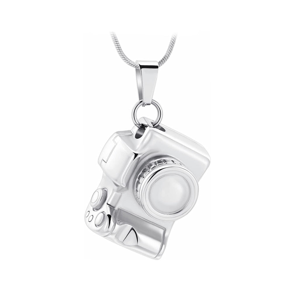 CLEARANCE - J-1855 - Camera - Pendant with Chain - Silver