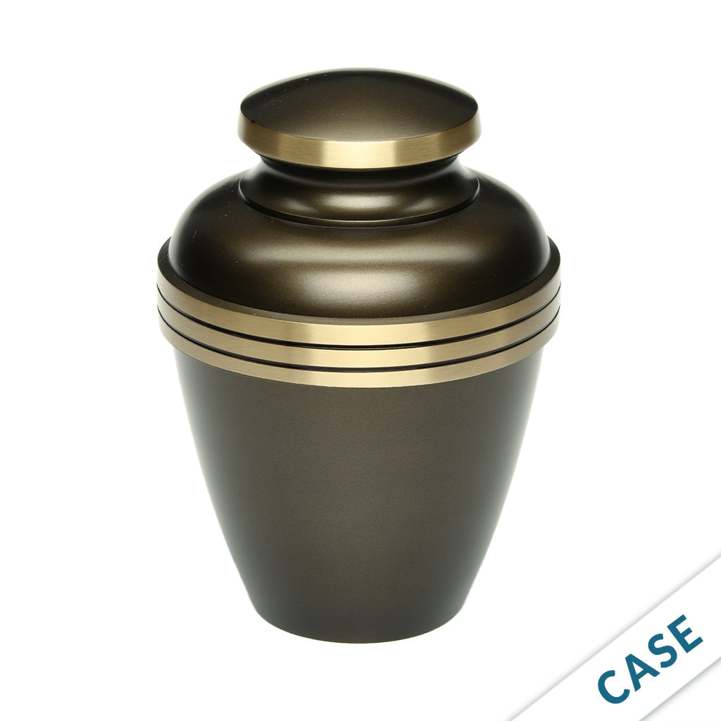 ADULT - Brass Urn -2000- Chestnut Brown with Brass Bands - Case of 4