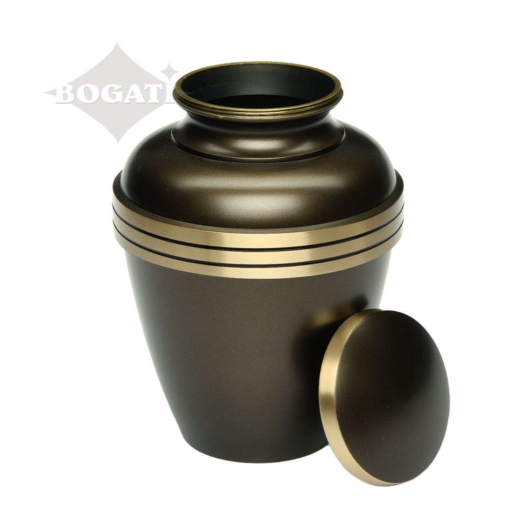 ADULT - Brass Urn -2000- Chestnut Brown with Brass Bands - Case of 4