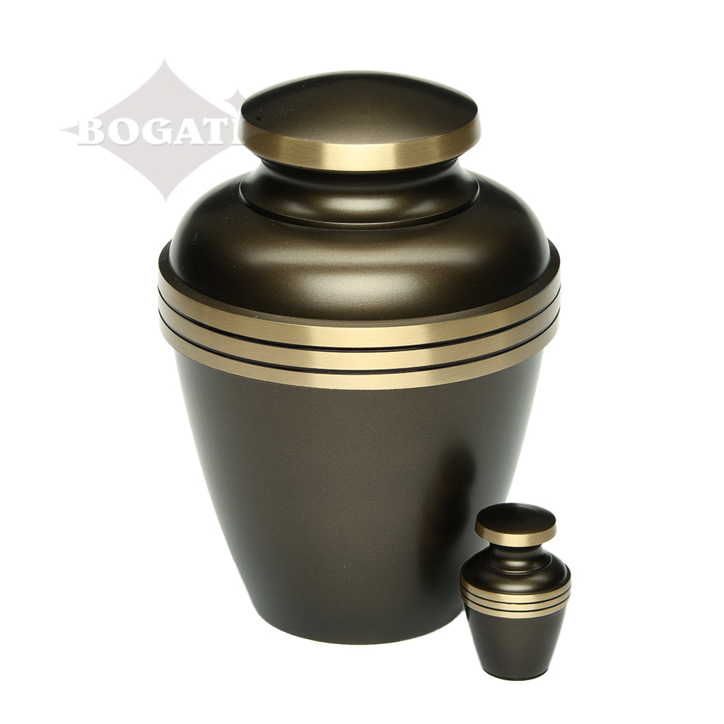ADULT - Brass Urn -2000- Chestnut Brown with Brass Bands - Case of 4