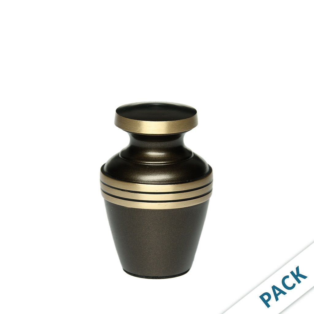KEEPSAKE - Brass Urn -2000- Chestnut Brown with Brass Bands - Pack of 10