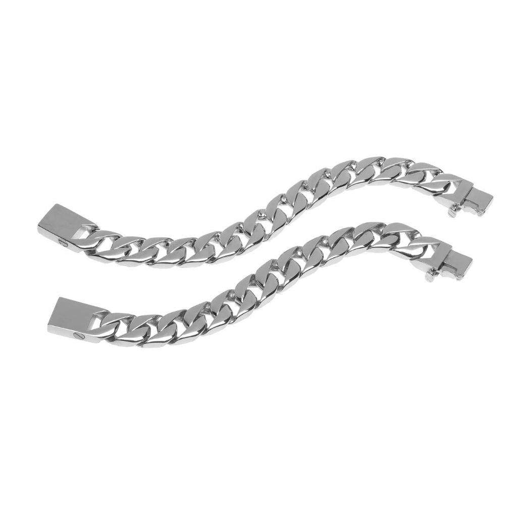 CLEARANCE J-BRAC-05 Silver-tone Curb Chain Bracelet Big Links – 7.25"