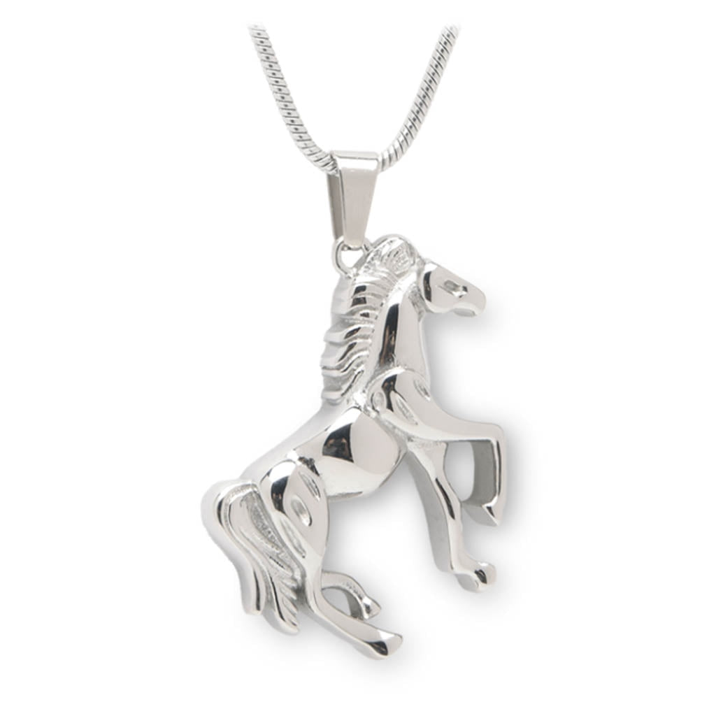 J-1512 Horse - Silver-Tone - Pendant with Chain