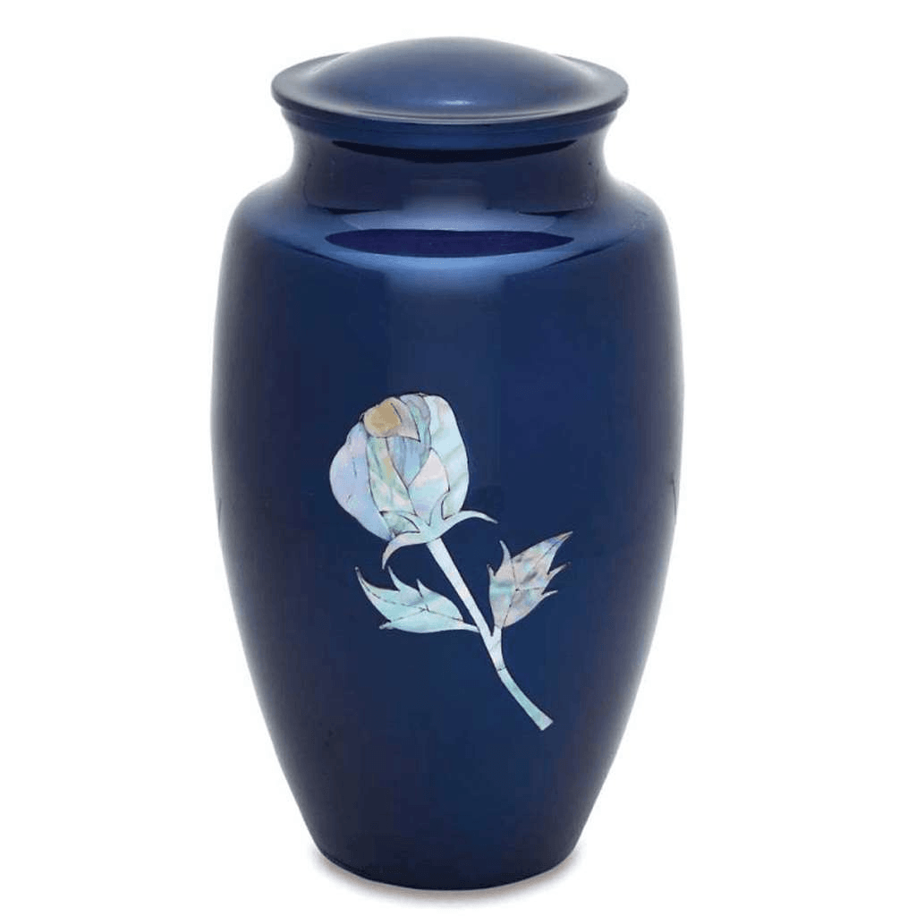 ADULT Alloy urn - Mother of Pearl Rose Blue