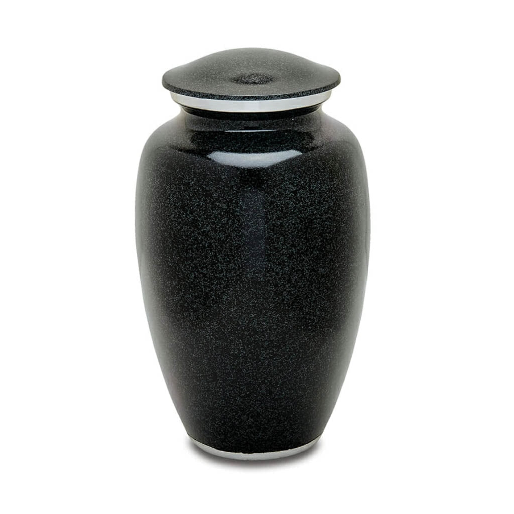 ADULT - Alloy urn - Granite Speckled finish Black Granite