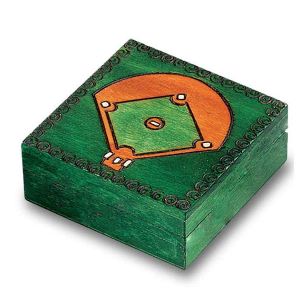 CLEARANCE - Hand-Made Linden Wood Urn Box -7961- Baseball