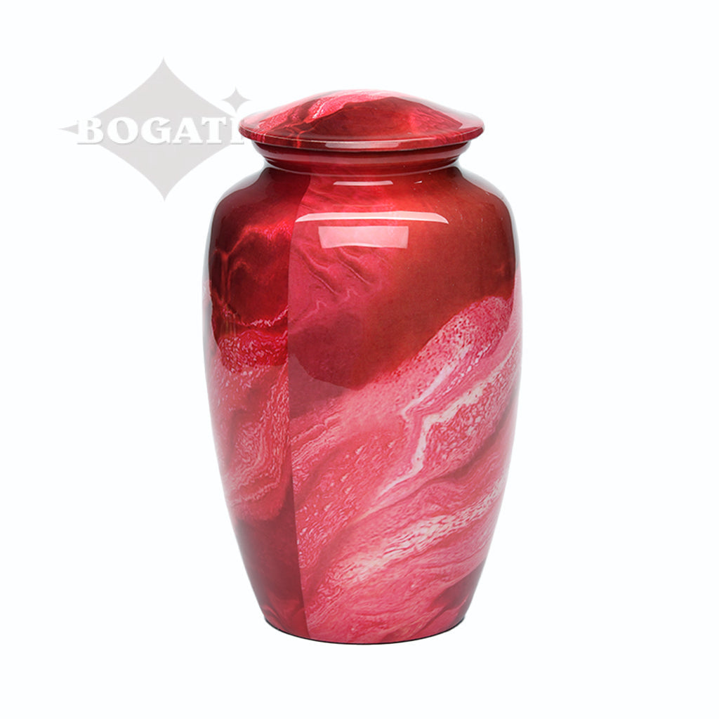 ADULT Classic Alloy Urn -9001- Red Swirl - Case of 4