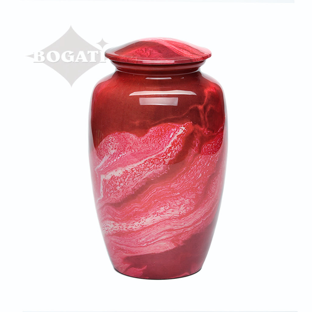 ADULT Classic Alloy Urn -9001- Red Swirl - Case of 4