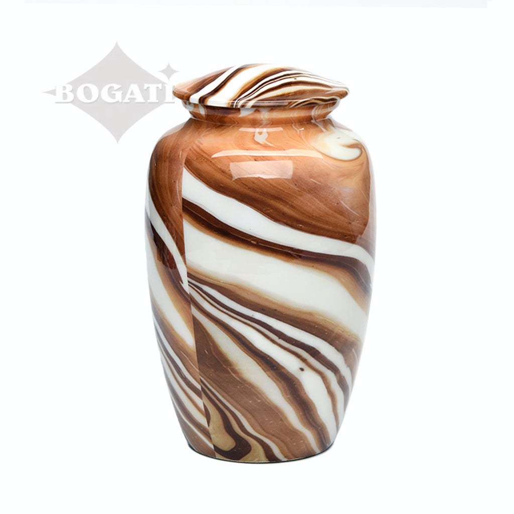 CLEARANCE - ADULT Classic Alloy Urn -9002- Cafe au Lait Swirl - Case of 4