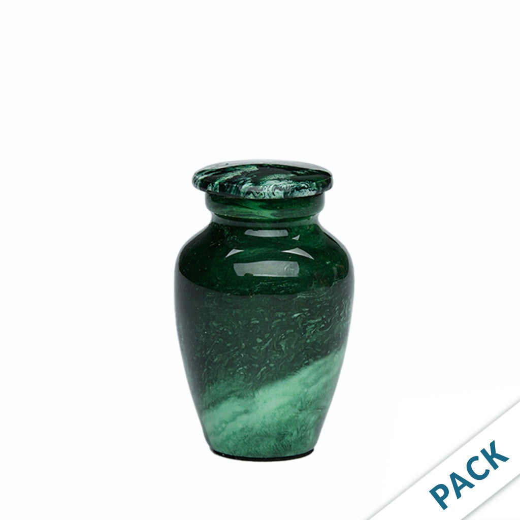 KEEPSAKE Classic Alloy Urn -9003- Malachite Green Swirl - Pack of 10