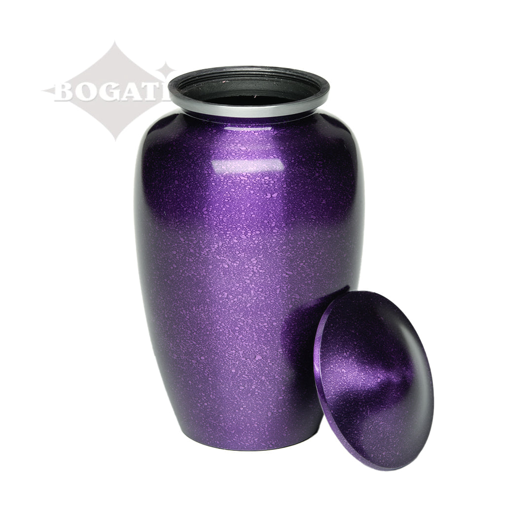 ADULT Classic Alloy Urn -9015- Speckled Purple - Case of 4