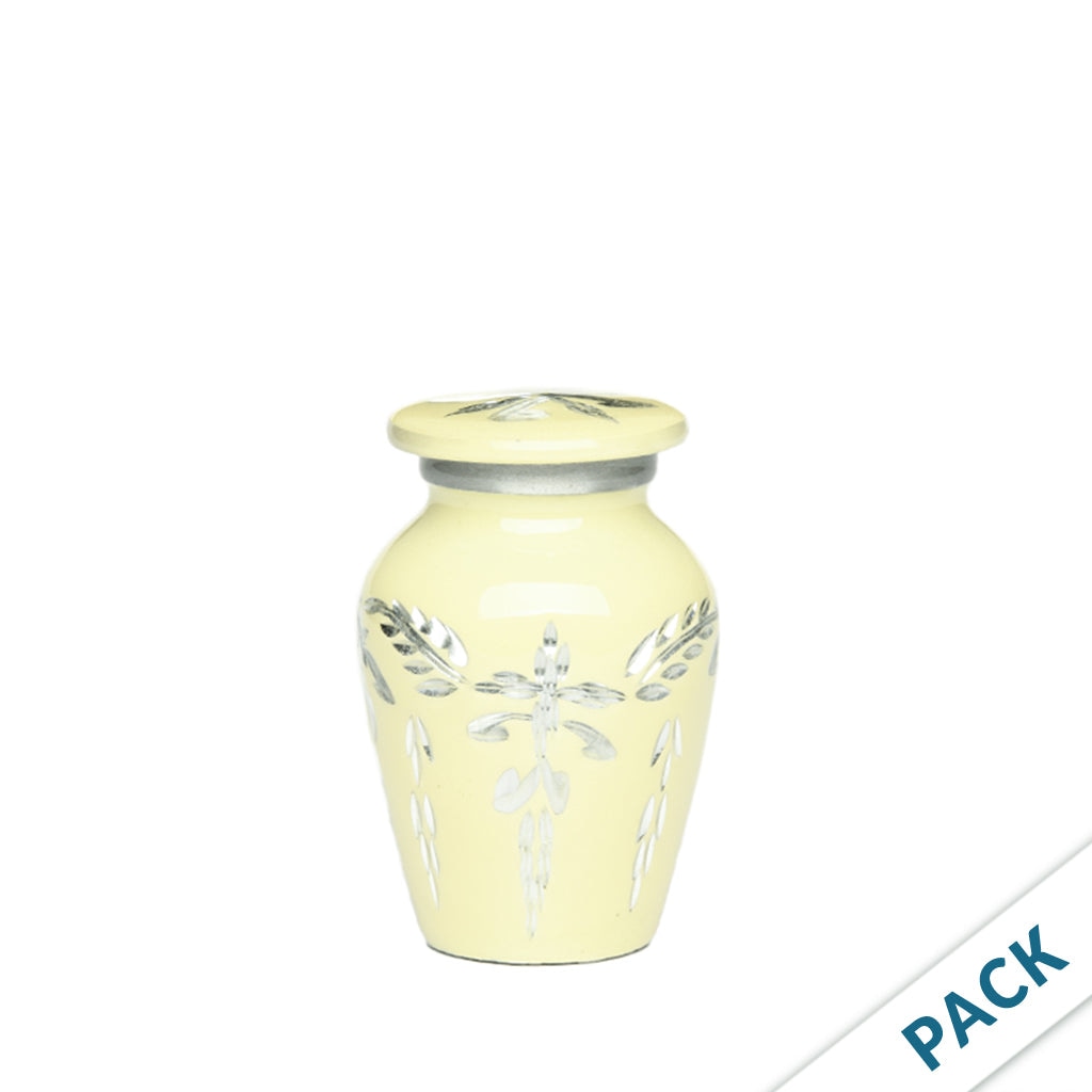 KEEPSAKE -1100- Diamond Cut Alloy Urn - Pack of 10 Vanilla Cream