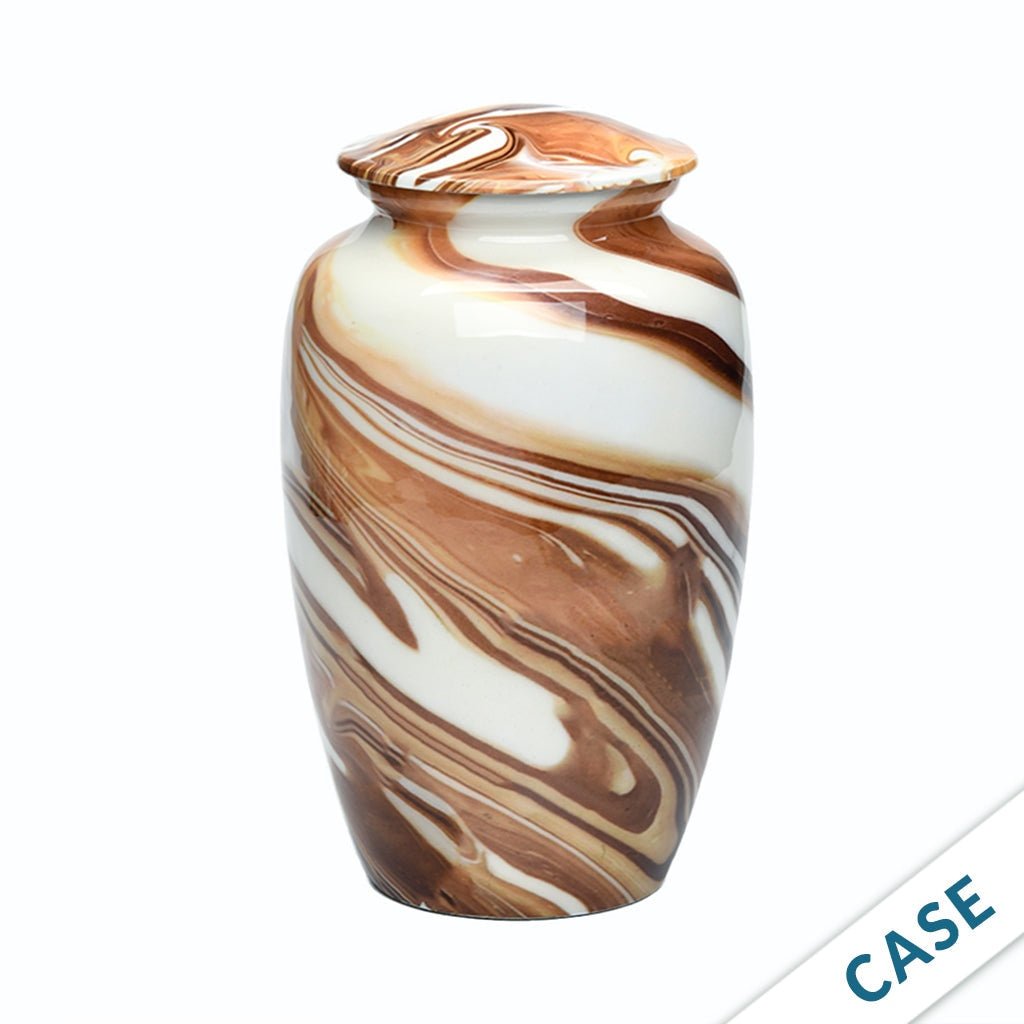 CLEARANCE - ADULT Classic Alloy Urn -9002- Cafe au Lait Swirl - Case of 4