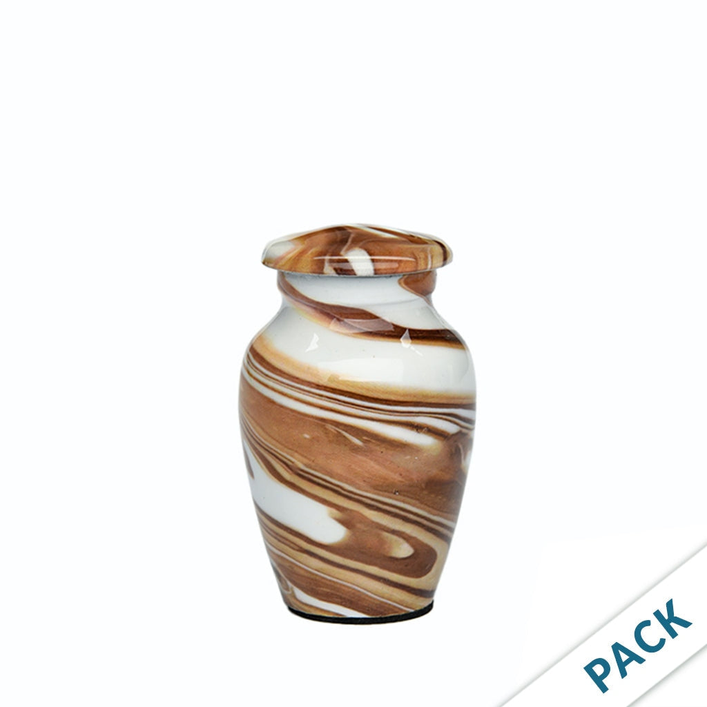 CLEARANCE - KEEPSAKE Classic Alloy Urn -9002- Cafe au Lait Swirl - Pack of 10