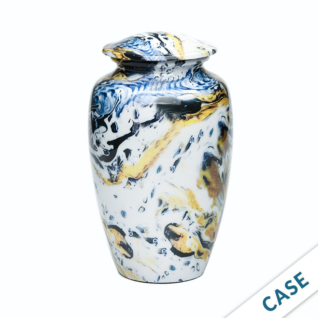 CLEARANCE - ADULT Classic Alloy Urn -9004- Venetian Blue Swirl - Case of 4