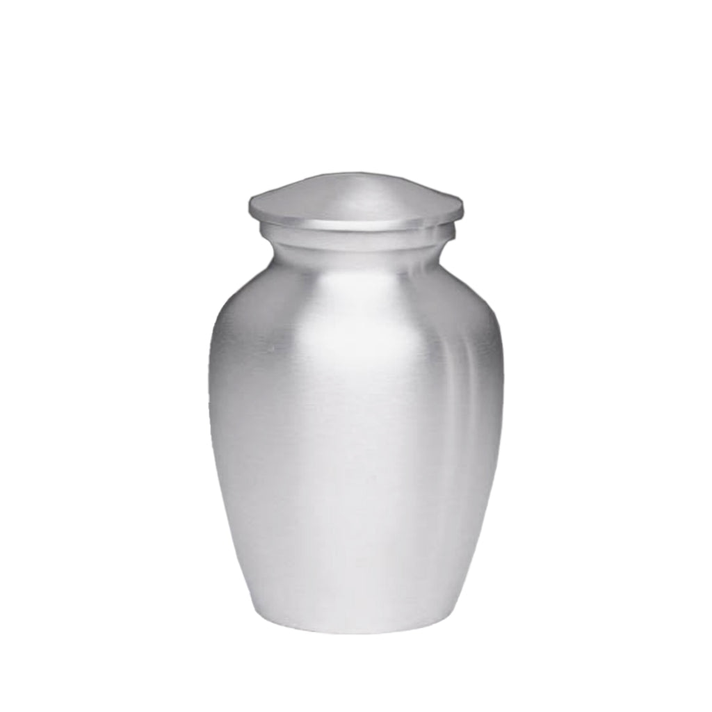SMALL– Classic Alloy Urn AU-CLB – Brushed Silver Look
