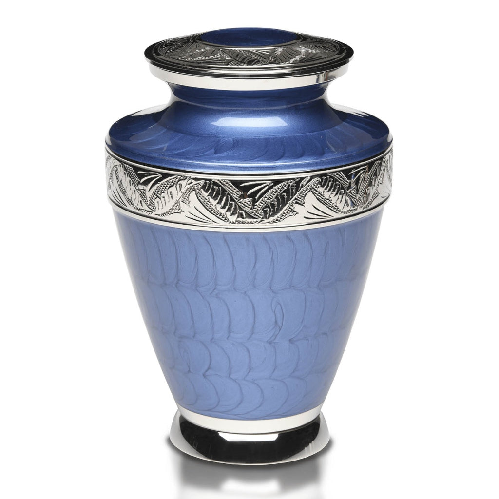 IMPERFECT SELECTION - ADULT Nickel plated Brass urn -SD8804- Enamel finish Dark Blue