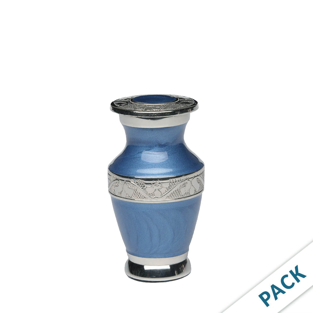 KEEPSAKE - Nickel Plated Brass urn -BAI- Enamel- Pack of 10 Blue