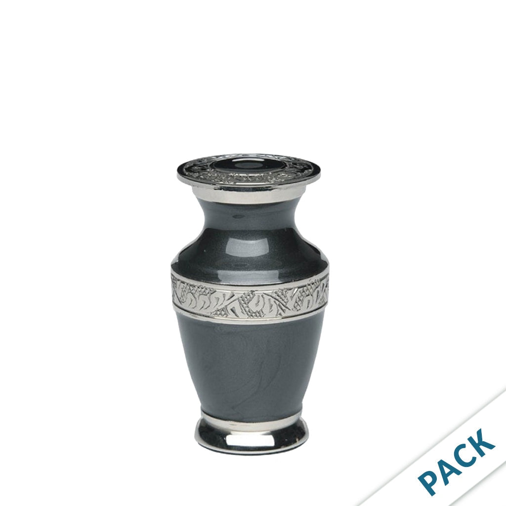 KEEPSAKE - Nickel Plated Brass urn -BAI- Enamel- Pack of 10 Black