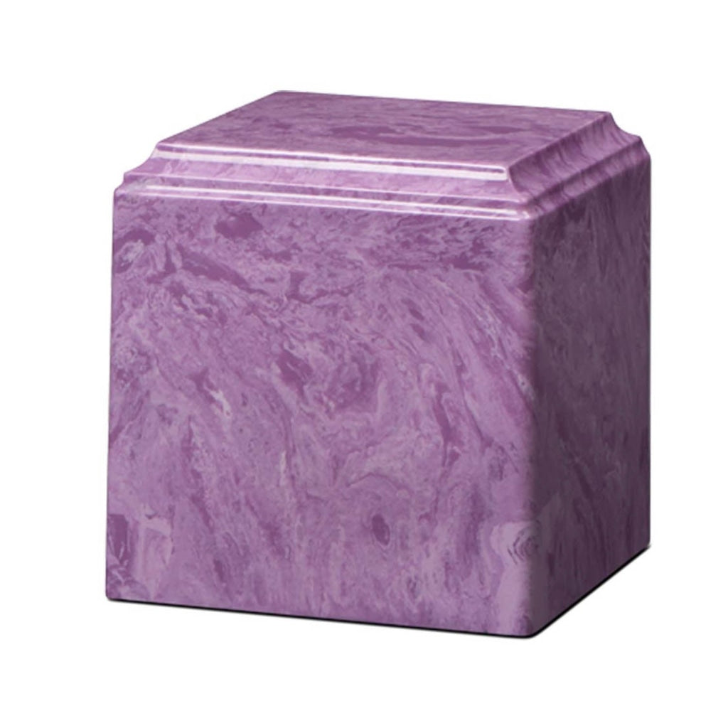 ADULT Cultured Marble Cube Urn Purple