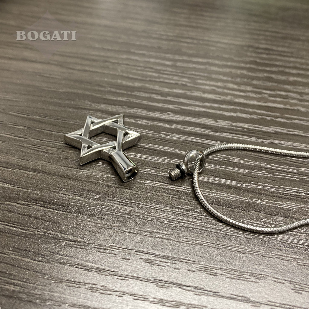 CLEARANCE - J-018 - Star of David - Silver-tone - Pendant with Chain