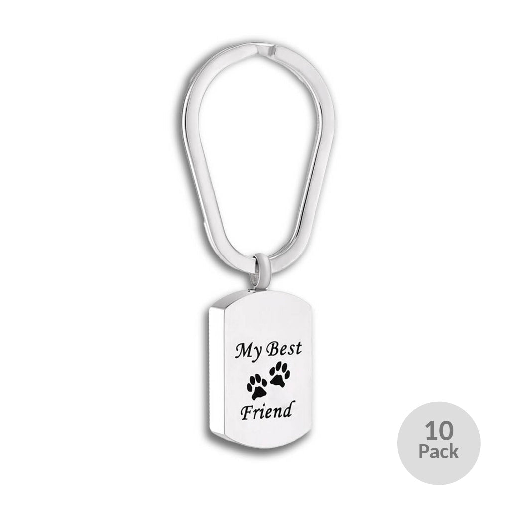 J-138 - “My Best Friend” Tag - Silver-tone - Keychain - Pack of 10