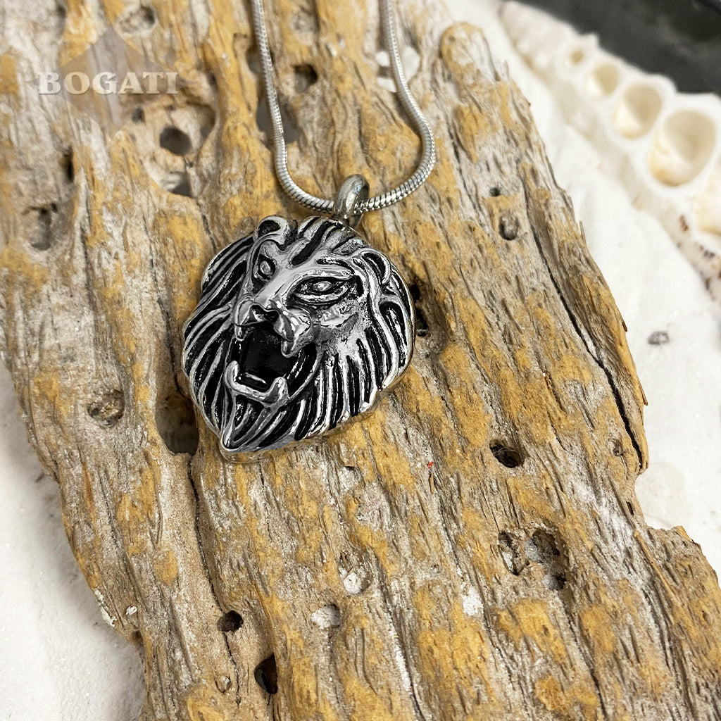 Memorial Necklace - Lion Head - Bogati - Silver color