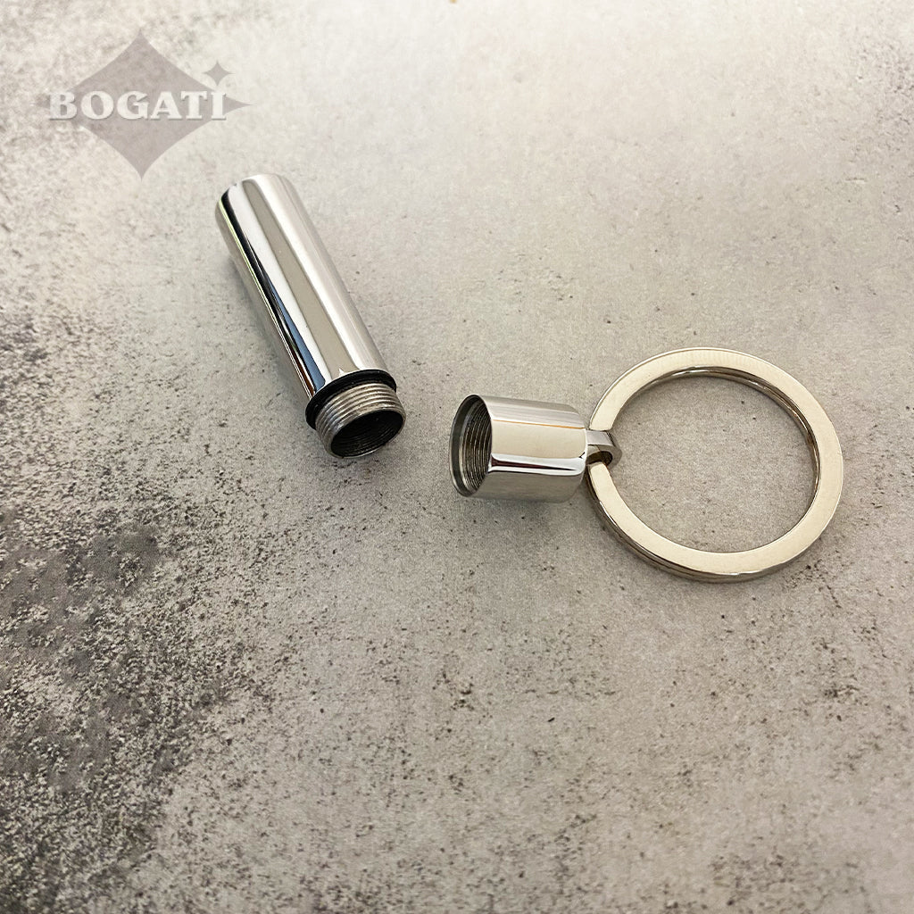 J-1776 - USA Flag Cylinder - Silver-tone - Keychain