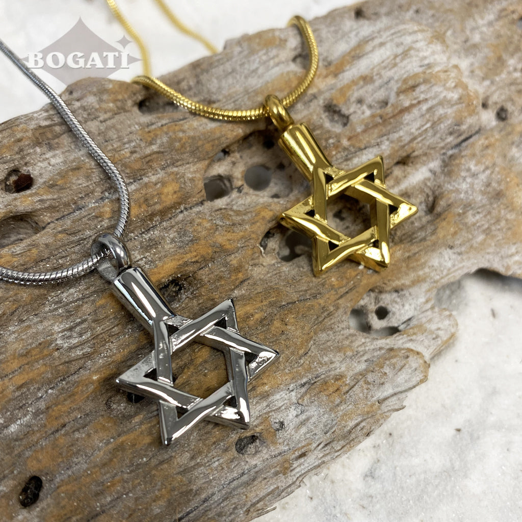 CLEARANCE - J-018 - Star of David - Silver-tone - Pendant with Chain