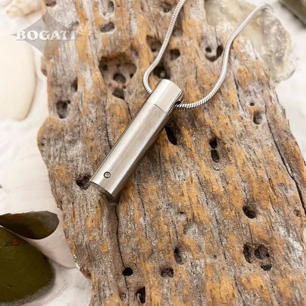 Silver Cylinder - Pendant for ASHES