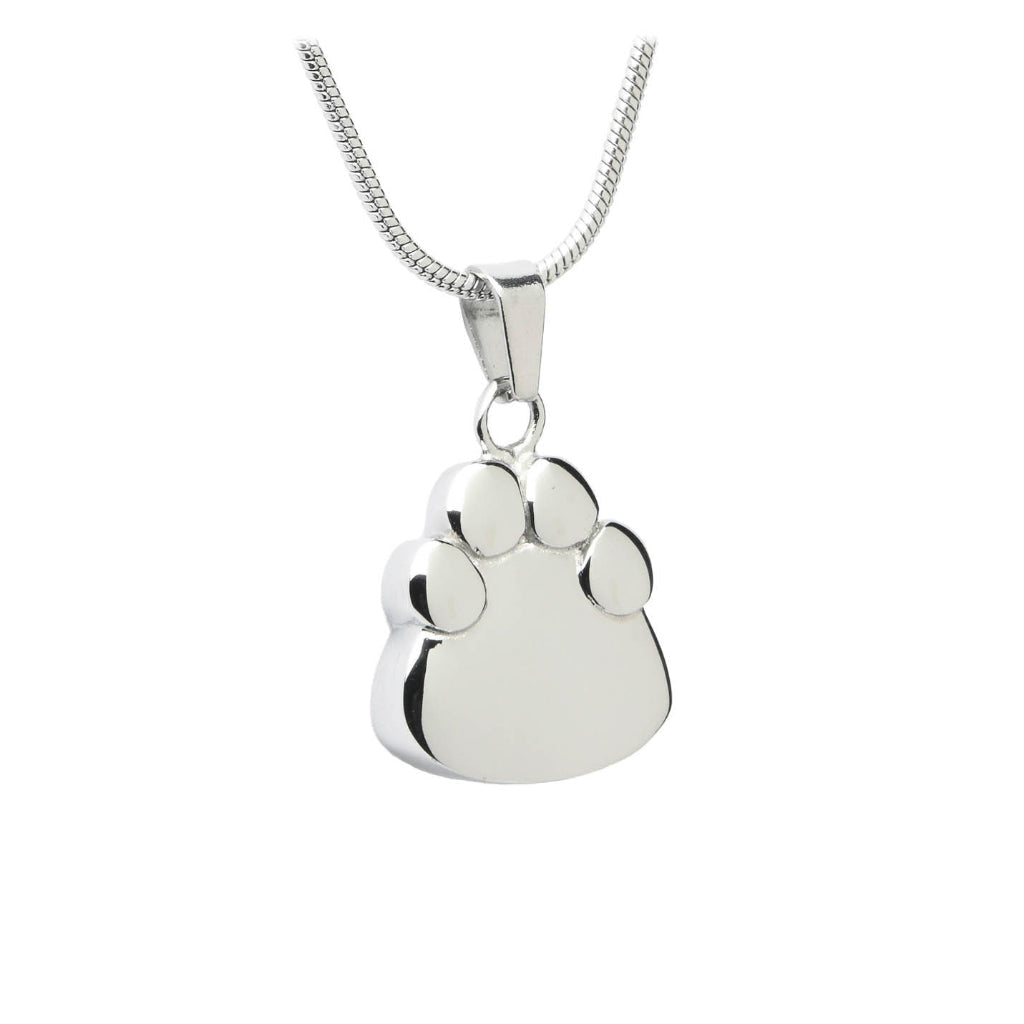 CLEARANCE - J-2203 - Paw Print -Silver-tone- Pendant with Chain