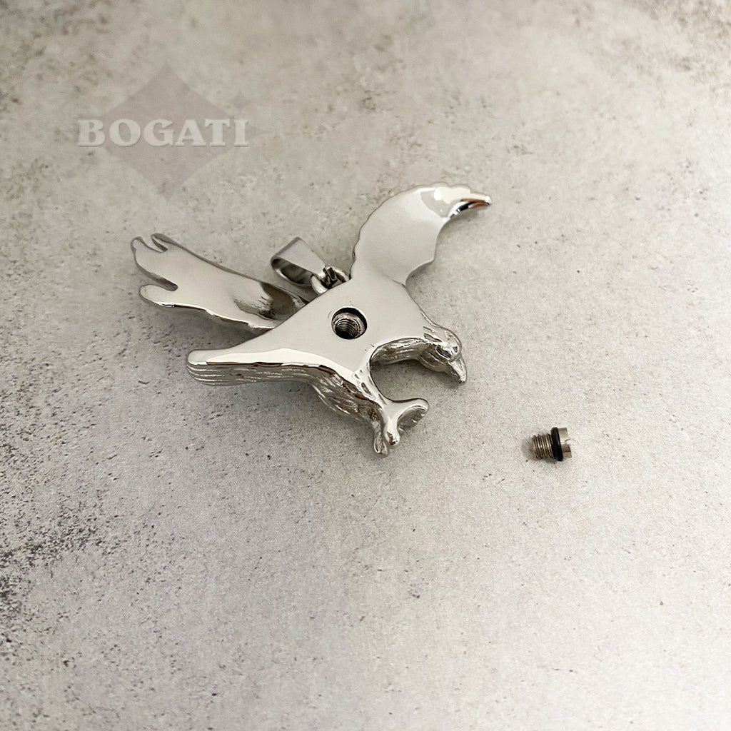 Majestic eagle Cremation Keychain - open