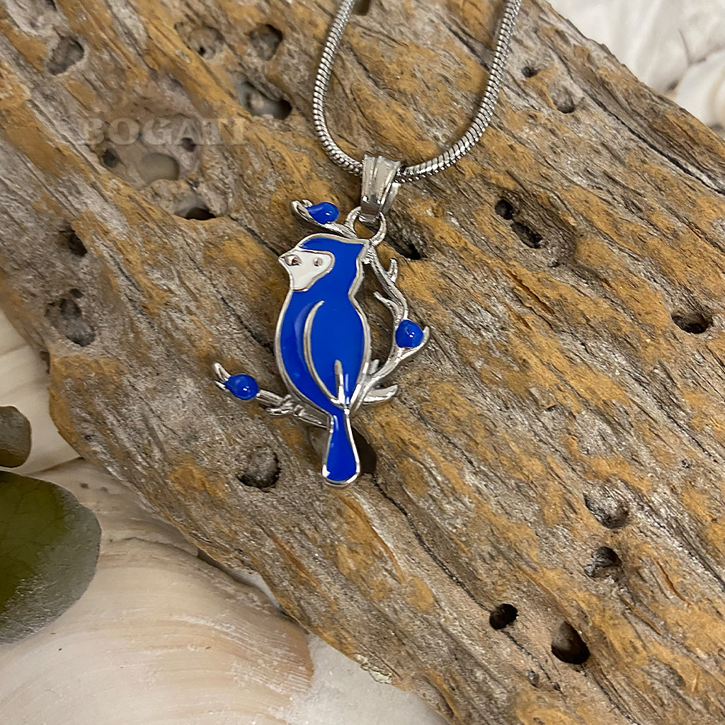 Blue jay - Cremation Necklace - Bogati