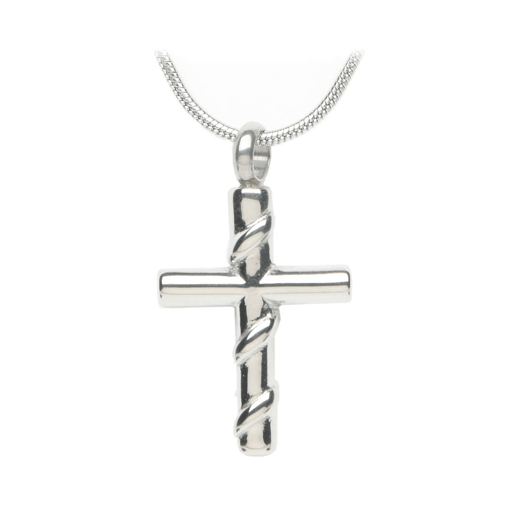 J-612 - Cross with Silver Vine - Silver-tone - Pendant with Chain