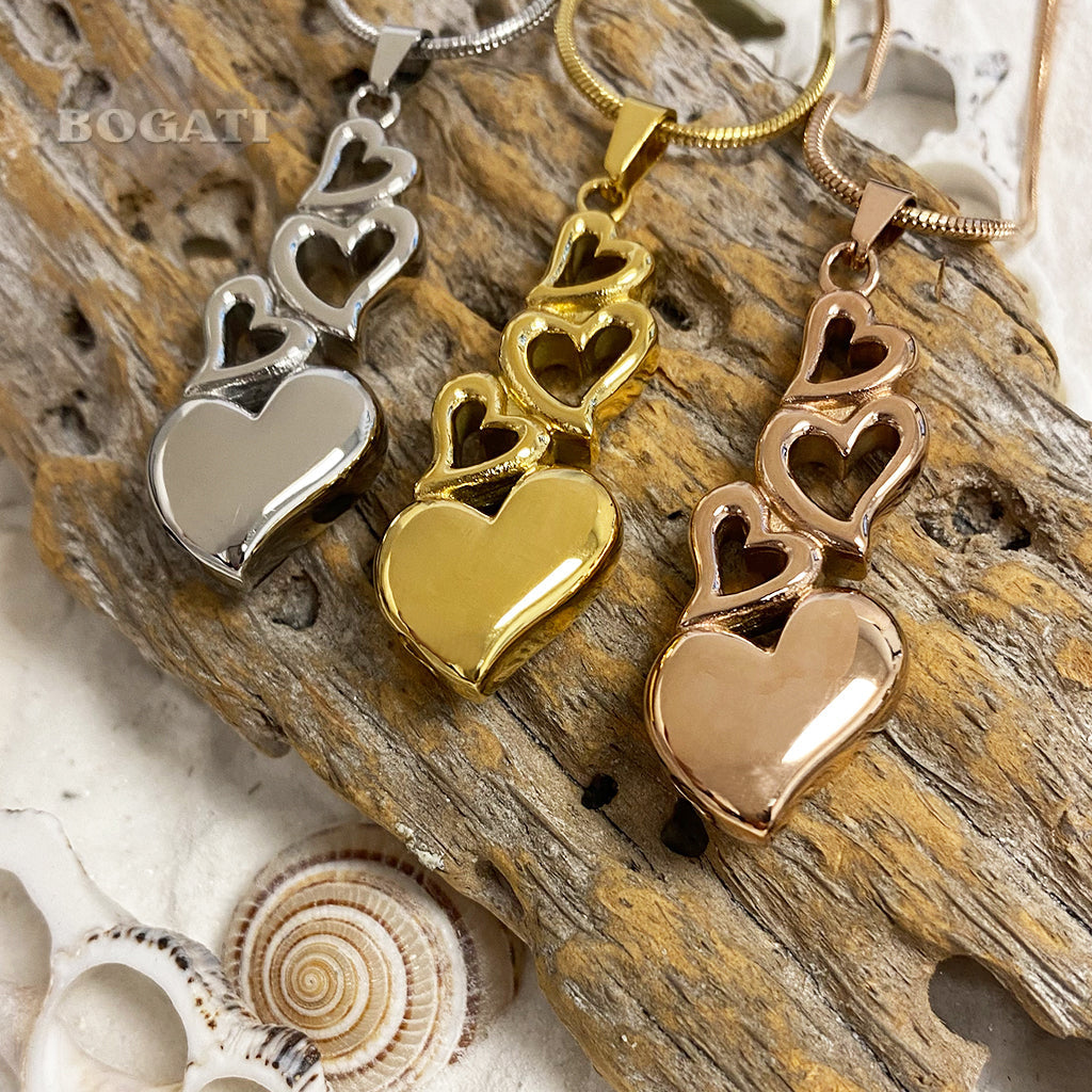 J-6779 - Four Hearts - Pendant with Chain