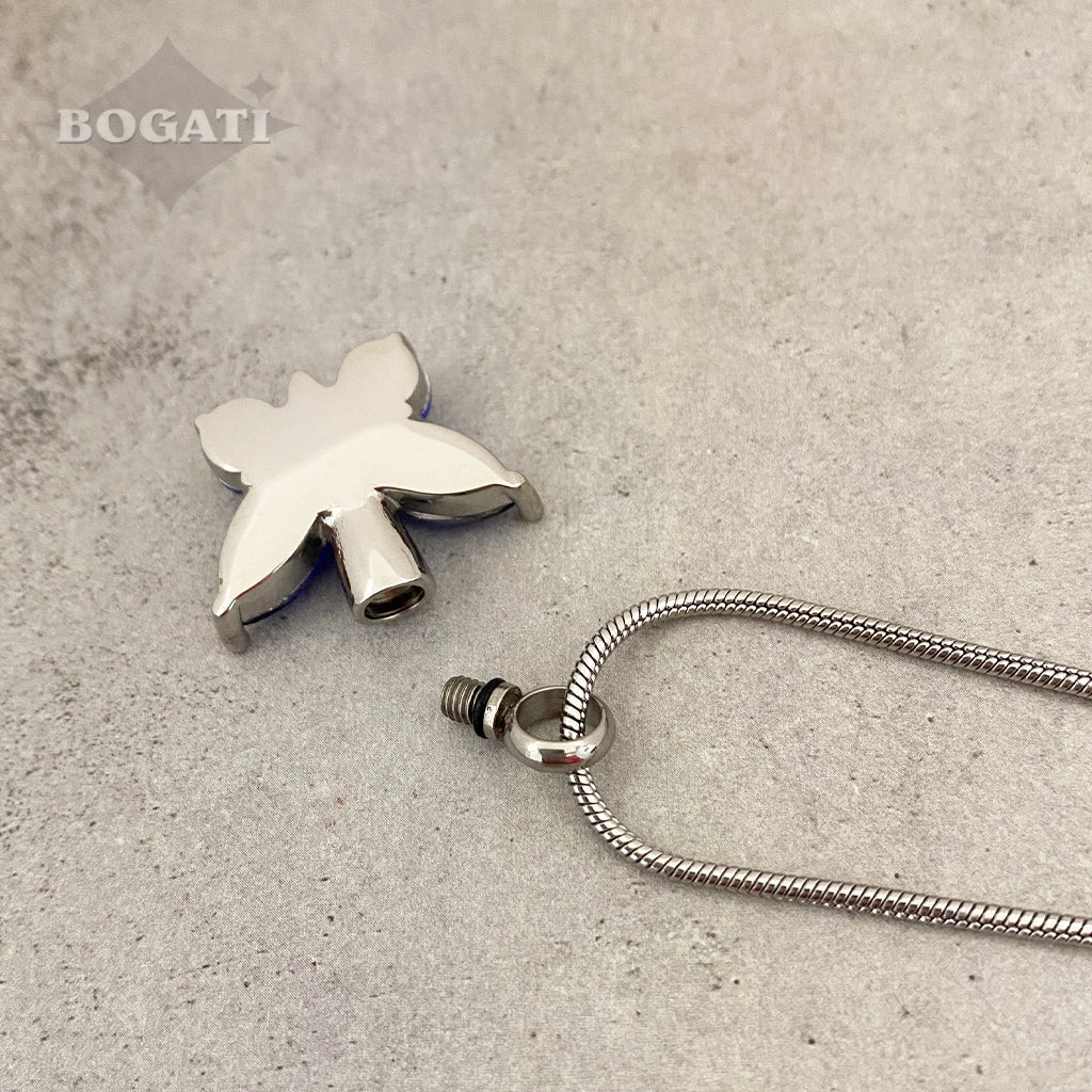 J-7948 - Cut Glass Butterfly - Pendant with Chain