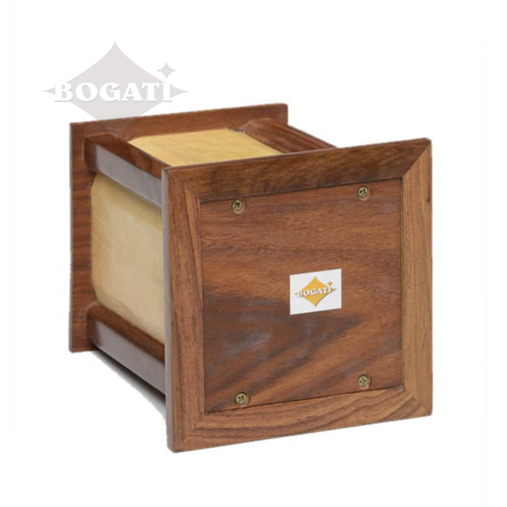 CLEARANCE - SMALL Rustic Wooden Urn -NM-CC2- with Wooden Paw Cross
