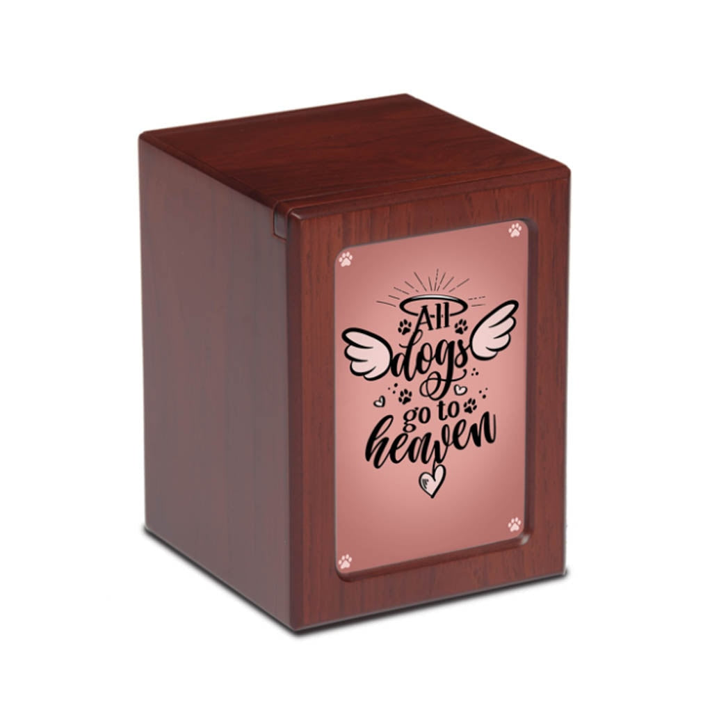 LARGE PY06 Photo Frame Urn - All Dogs Go to Heaven Cherry