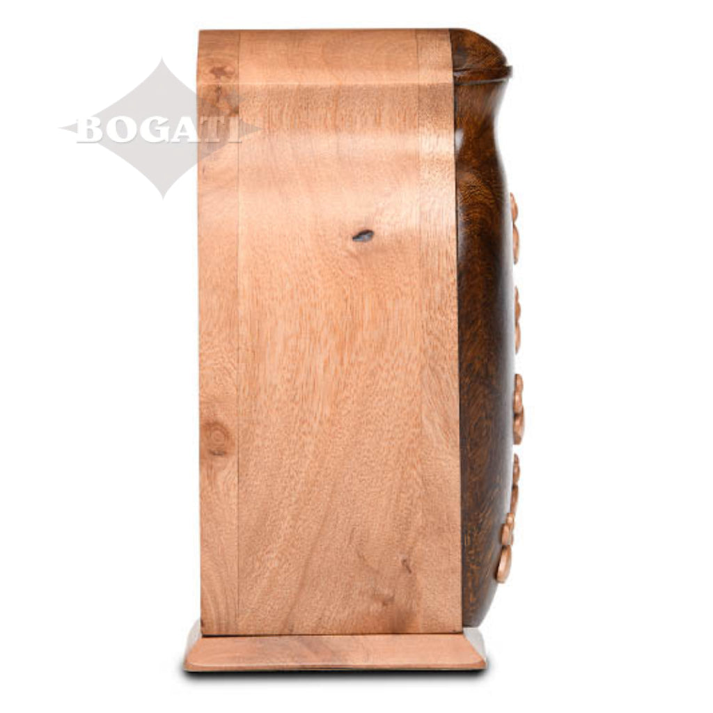 CLEARANCE - MEDIUM Harwood Pet Urn with Paw Applique - Bogati Exclusive