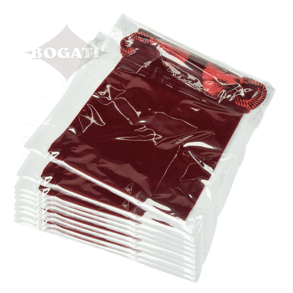 CLEARANCE - 6" X 5" Velvet Urn Bag - Burgundy or Black - 10 Pack