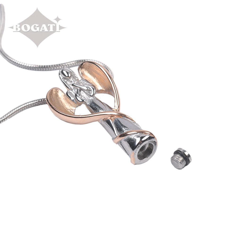 J-1943 - Winged Angel Cylinder - Pendant with Chain