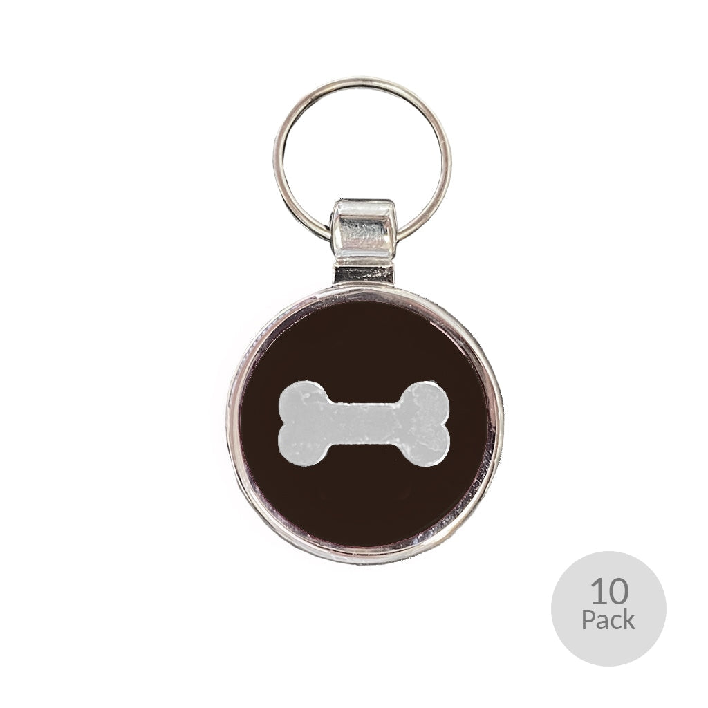 CLEARANCE - Circle Bone Charm - 10 Pack Black