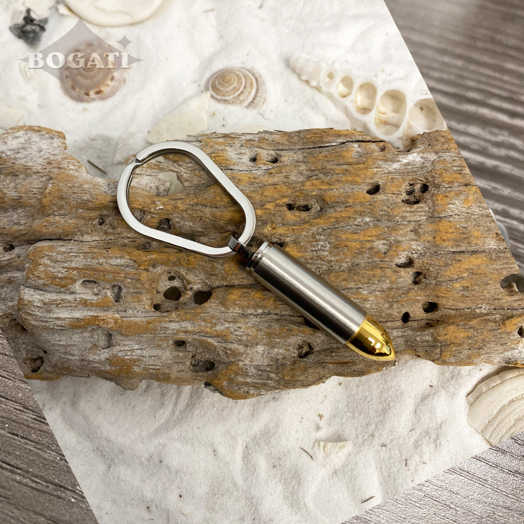 J-1034 – Bullet Silver-tone with Gold-tone tip – Keychain